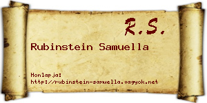 Rubinstein Samuella névjegykártya